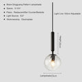 Modern brass & black glass ball pendant light for dining room