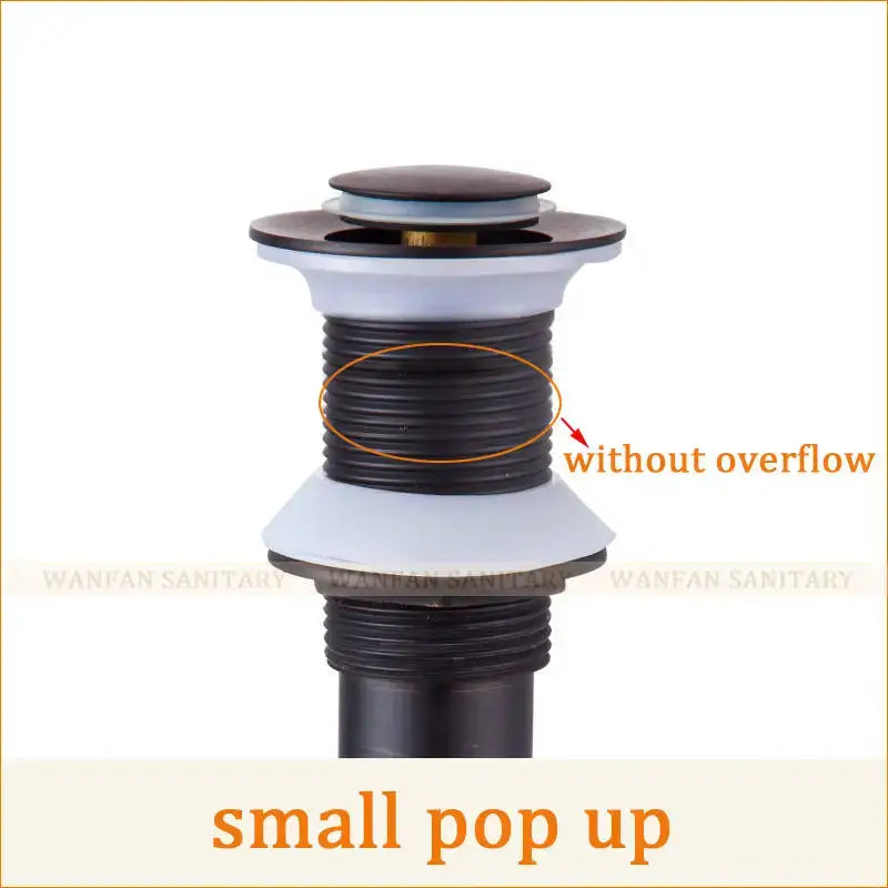 Modern brass black pop up drain stopper bathroom sink overflow