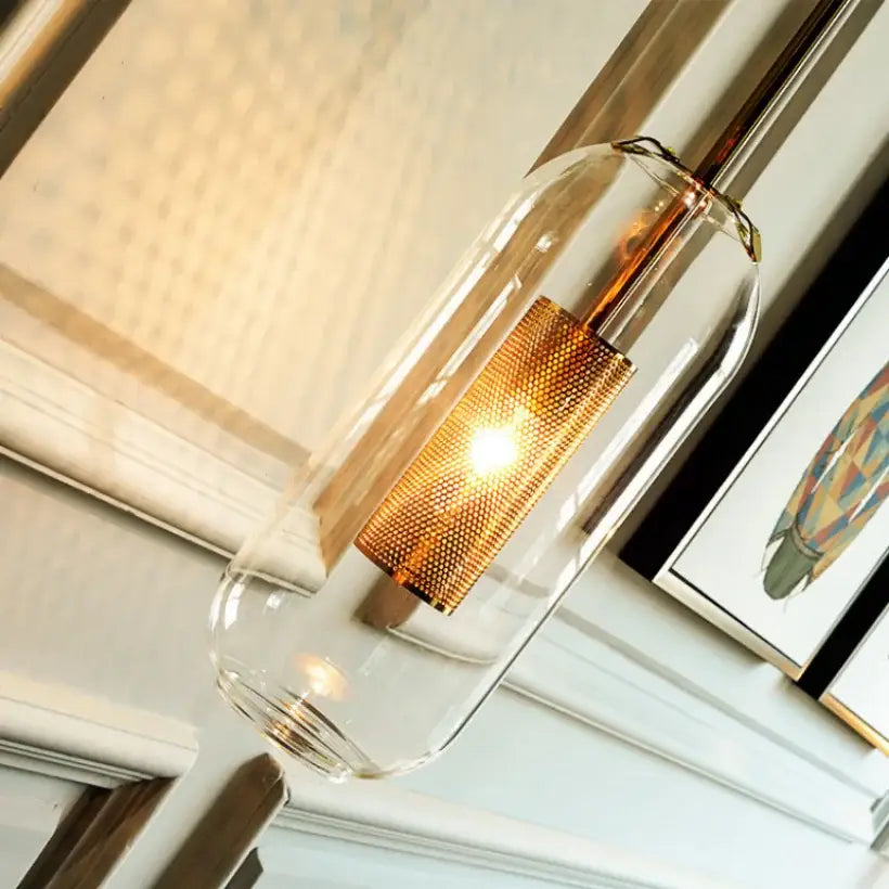 Modern brass & black sconce lights – bedroom glass wall sconce