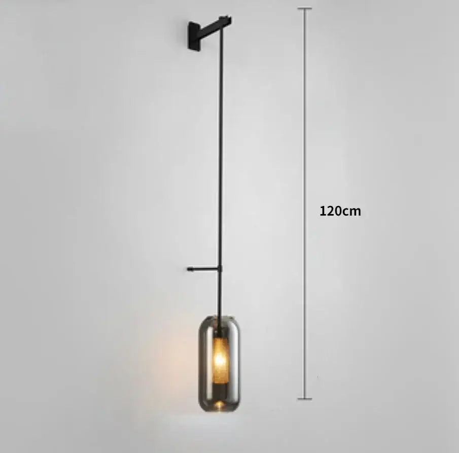 Modern brass & black sconce lights – bedroom glass wall sconce