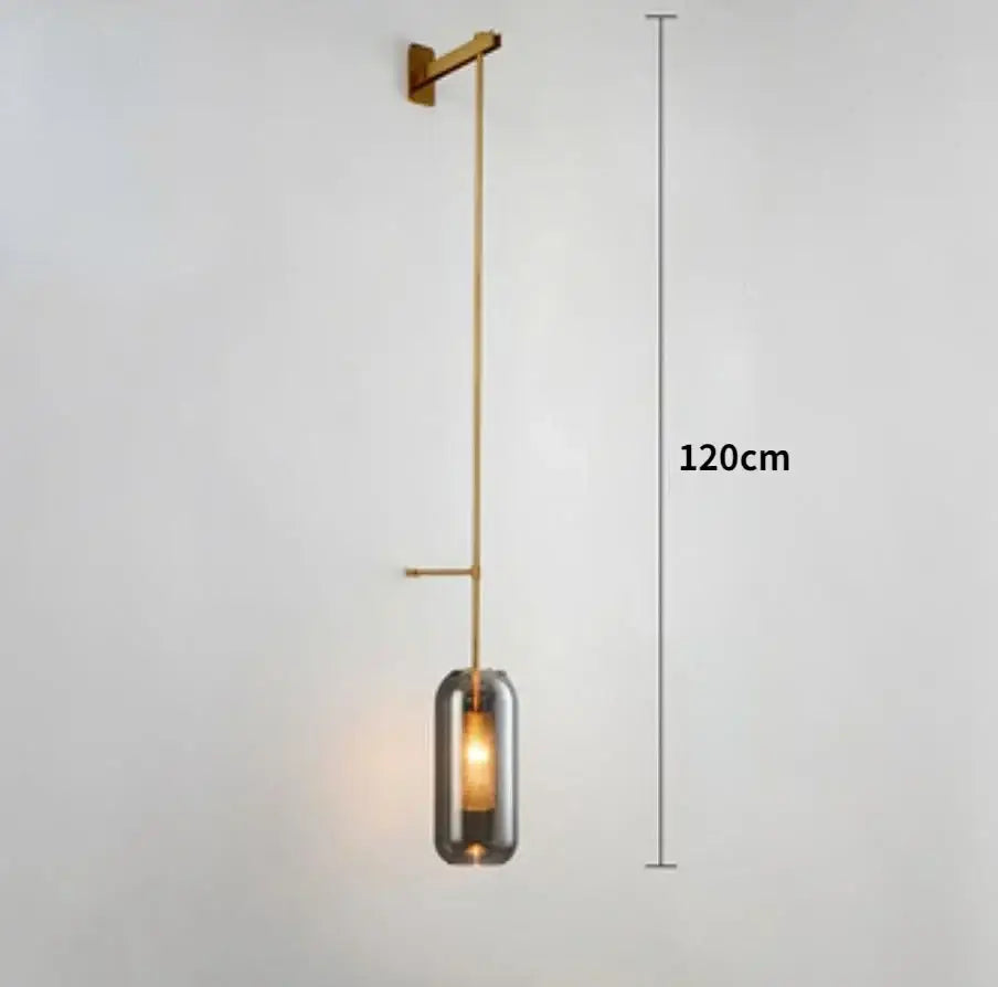 Modern brass & black sconce lights – bedroom glass wall sconce