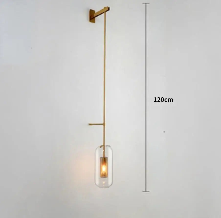Modern brass & black sconce lights – bedroom glass wall sconce