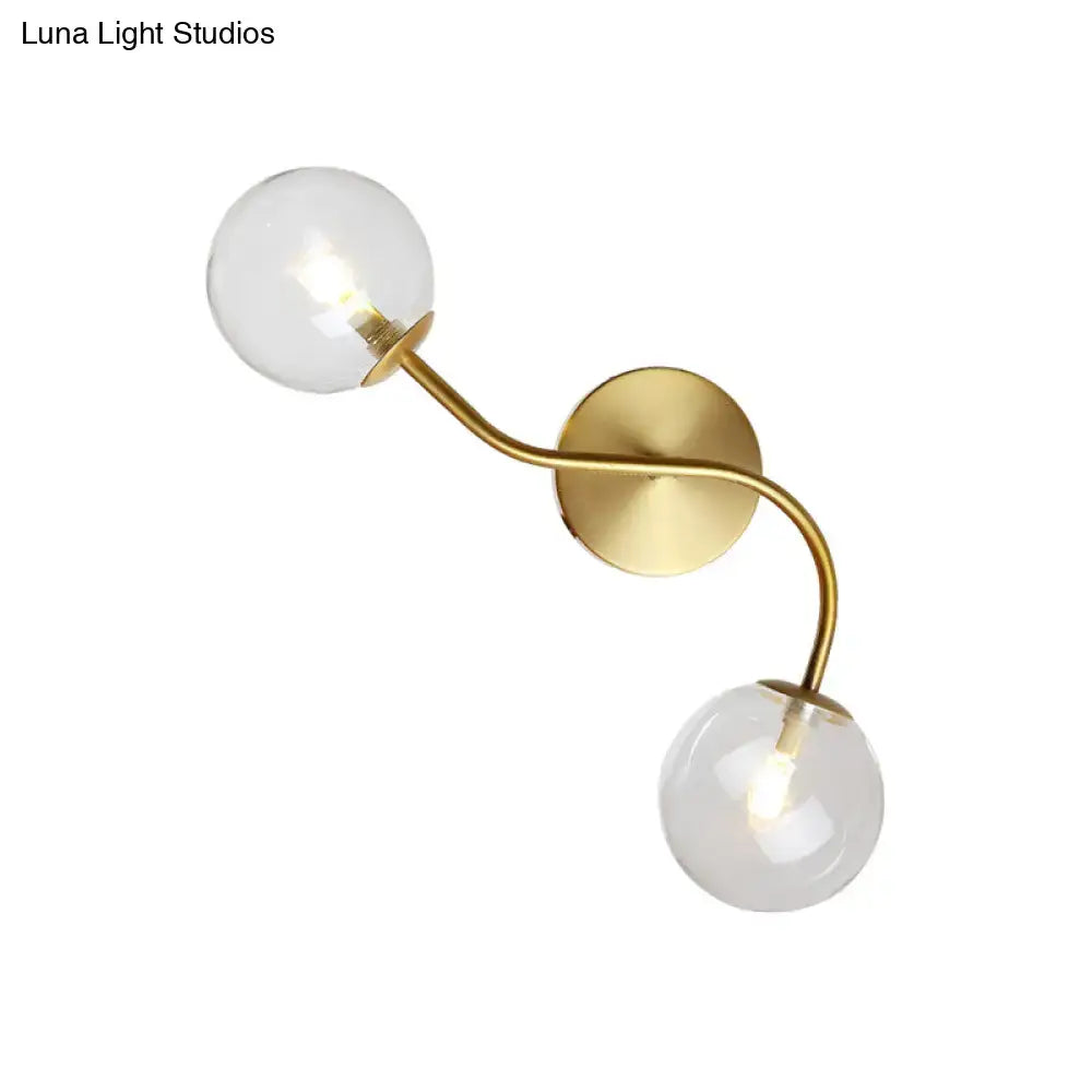 Modern brass clear tan glass wall lamp – stairway 2-light led