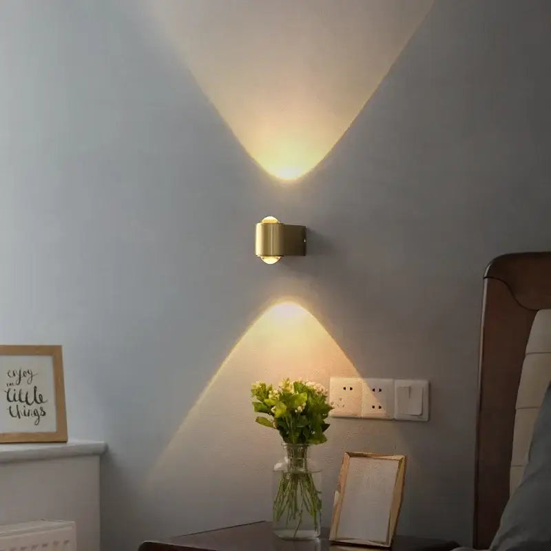 Modern brass copper led wall lamp bedroom reading light