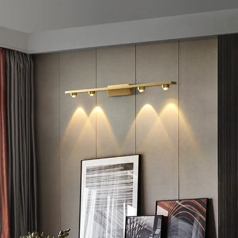 Modern brass copper led wall lamp bedroom reading light