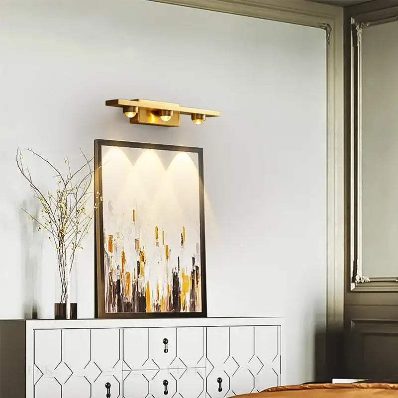 Modern brass copper led wall lamp bedroom reading light