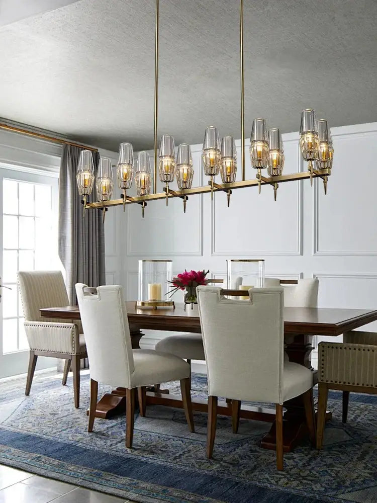 Modern brass crystal bronze pendant lamp dining room dimmable led