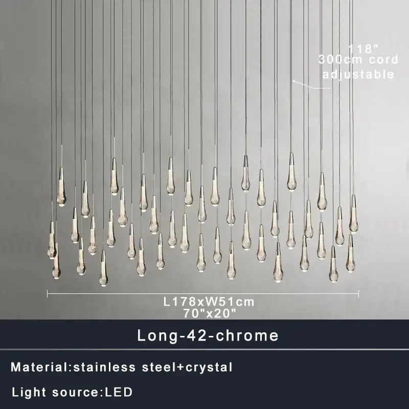 Modern brass crystal ceiling pendant light – dining room teardrop