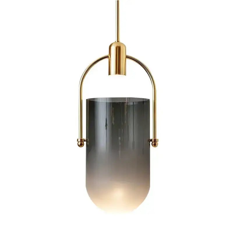 Modern brass decorbites bucket chandelier dining room glass lamp
