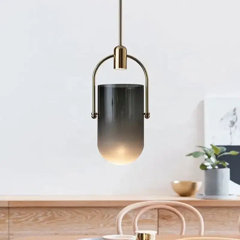 Modern brass decorbites bucket chandelier dining room glass lamp