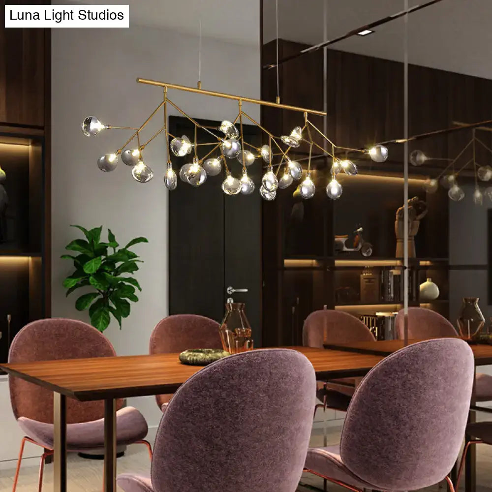 Modern brass finish branching island light dining room chandelier