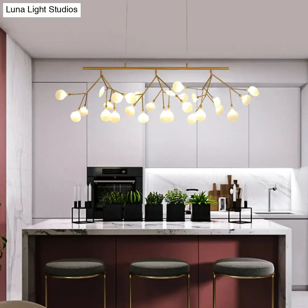 Modern brass finish branching island light dining room chandelier