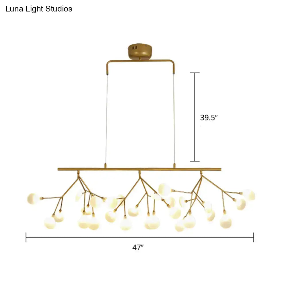 Modern brass finish branching island light dining room chandelier