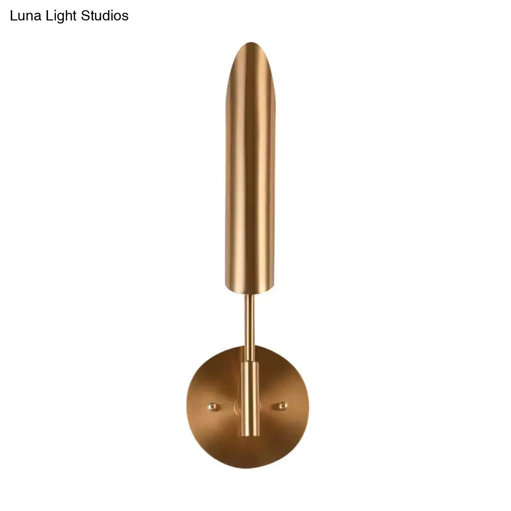 Modern brass finish led wall lamp bedroom sconce