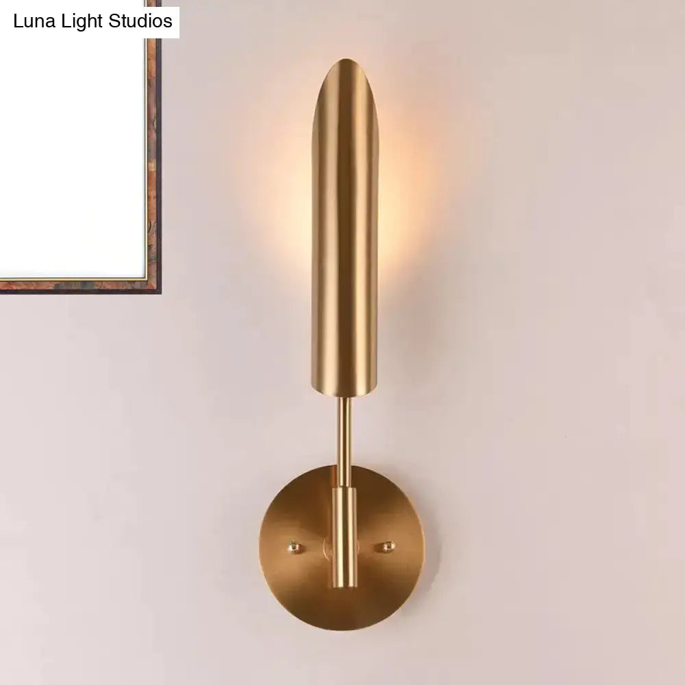Modern brass finish led wall lamp bedroom sconce