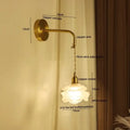 Modern brass flower glass led wall sconce bedroom light fixture