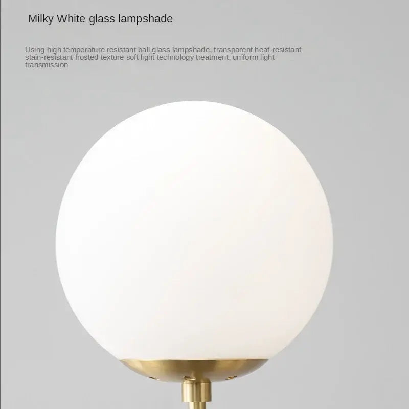 Modern brass glass ball led pendant light living room 5 globe shades