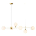 Modern brass glass ball led pendant light living room 5 globe shades