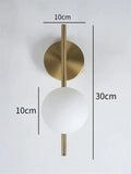 Modern brass glass ball led wall light bedroom sconce