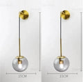 Modern brass glass ball led wall light bedroom sconce