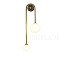 Modern brass glass ball led wall light for bedroom