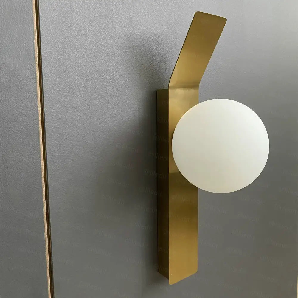 Modern brass glass ball led wall sconce for bedroom