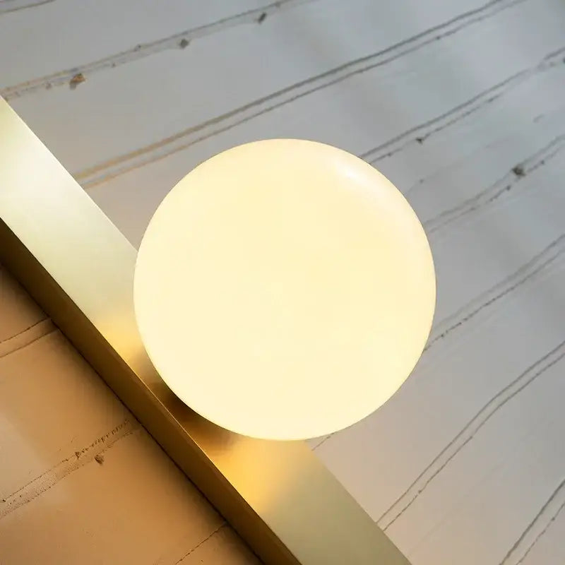 Modern brass glass ball led wall sconce for bedroom