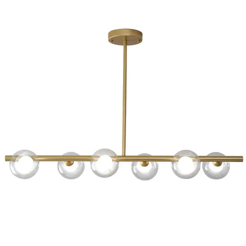 Modern brass glass ball pendant chandelier dining room led light