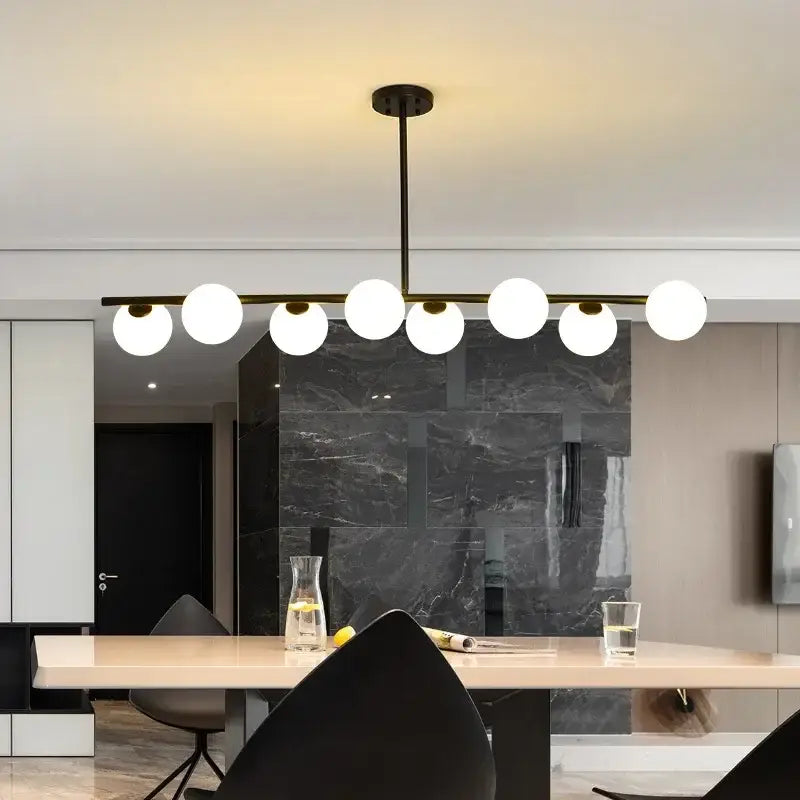 Modern brass glass ball pendant chandelier dining room light