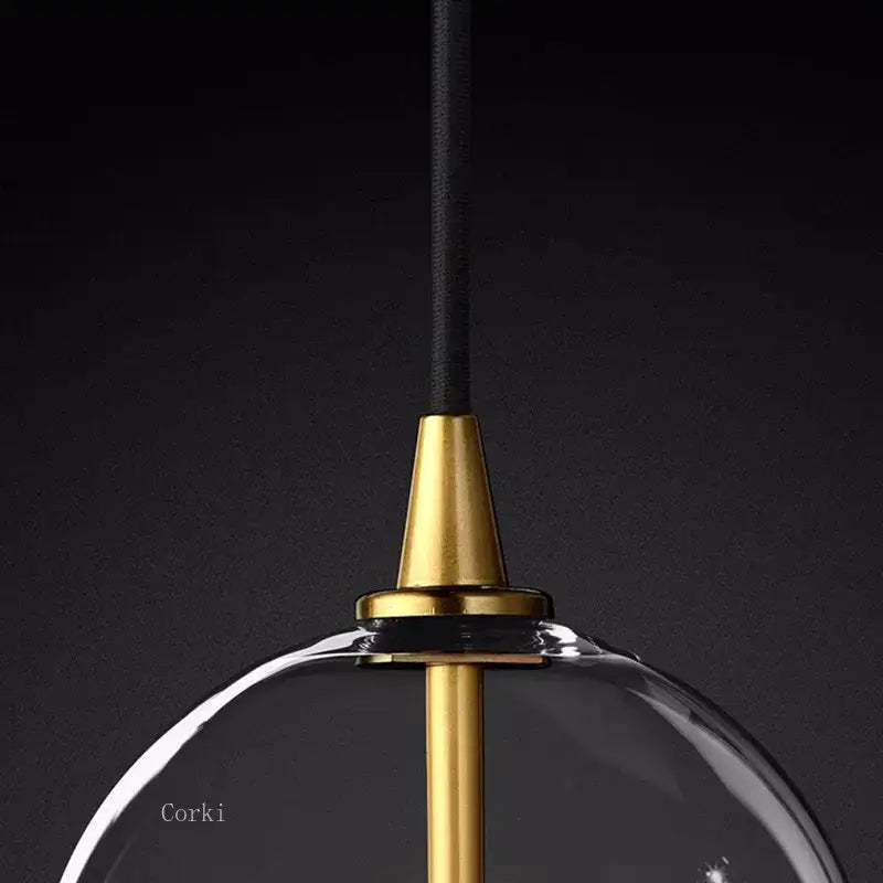 Modern brass glass ball pendant light kitchen hanging lamp