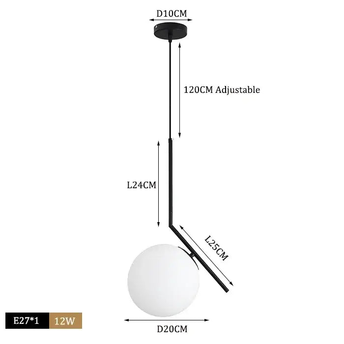 Modern brass glass ball pendant lights kitchen suspension luminaire