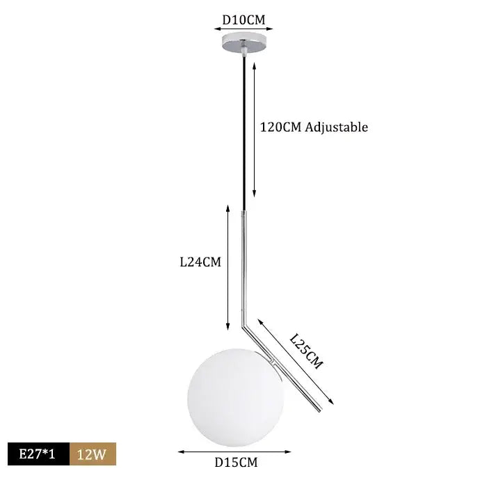 Modern brass glass ball pendant lights kitchen suspension luminaire