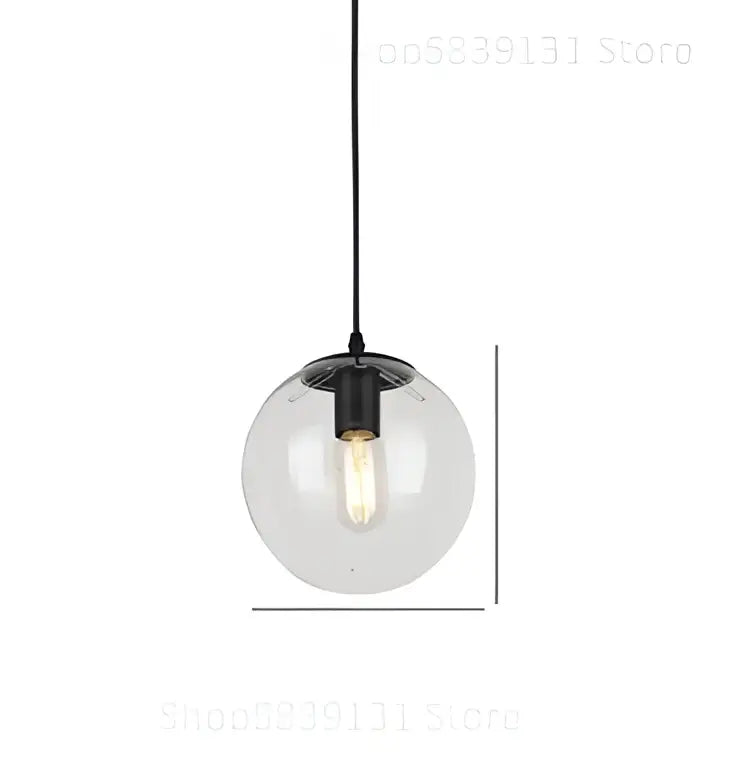 Modern brass glass ball wall lamps bedroom pendant light