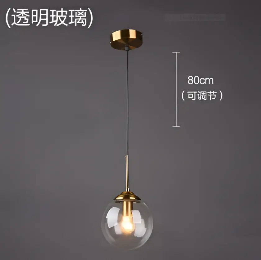 Modern brass glass ball wall lamps bedroom pendant light