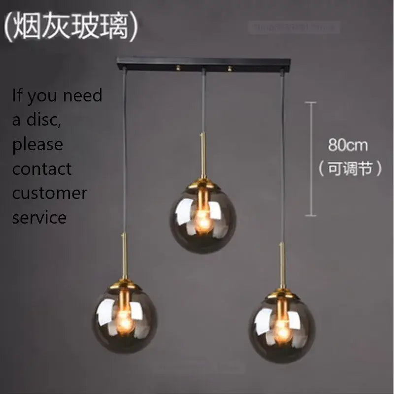 Modern brass glass ball wall lamps bedroom pendant light
