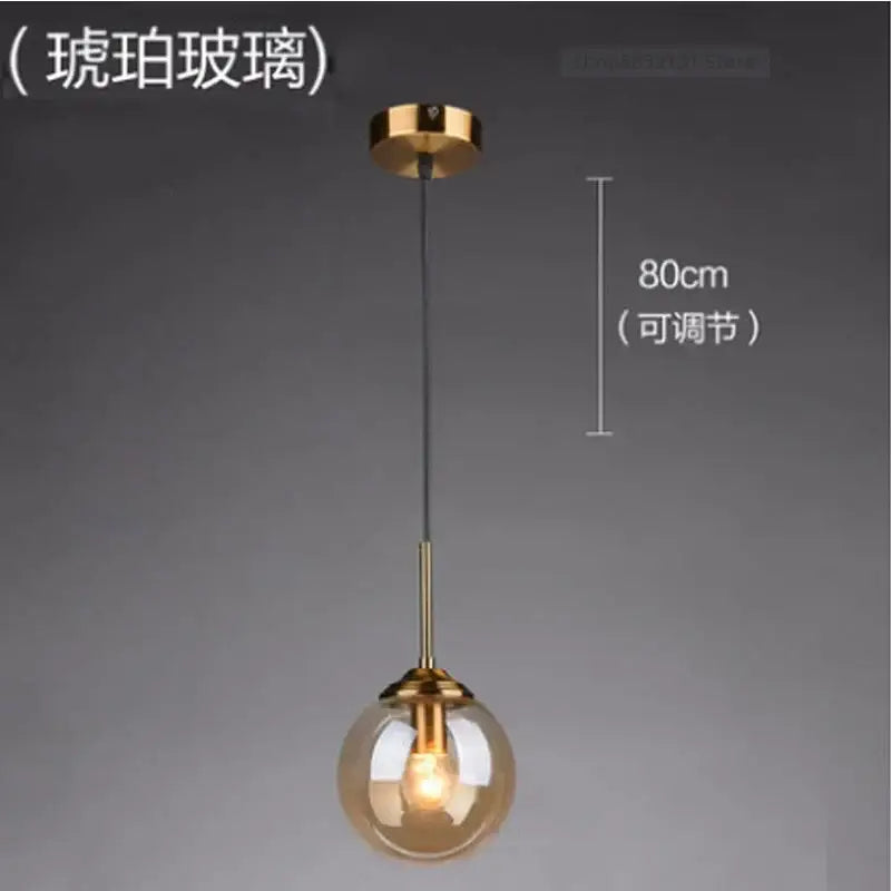 Modern brass glass ball wall lamps bedroom pendant light