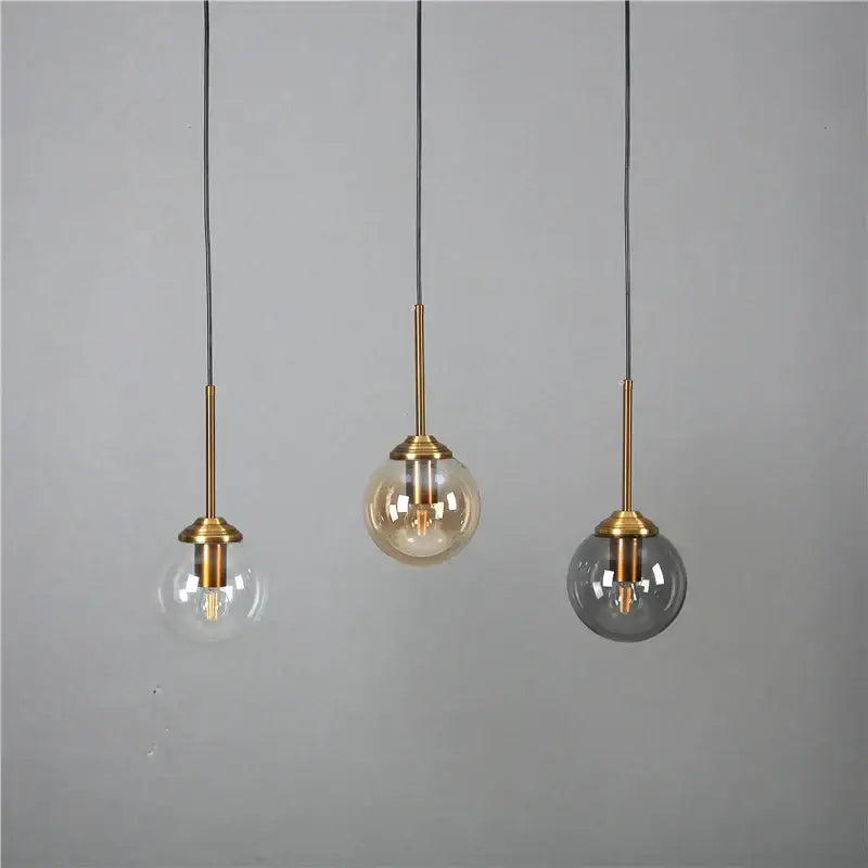 Modern brass glass ball wall lamps bedroom pendant light