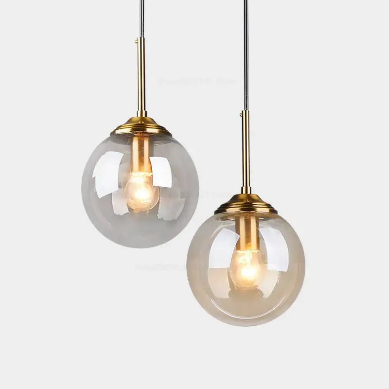 Modern brass glass ball wall lamps bedroom pendant light