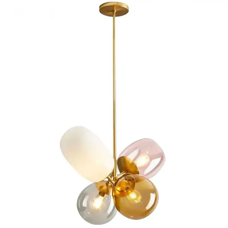 Modern brass glass balloon chandelier living room pendant light