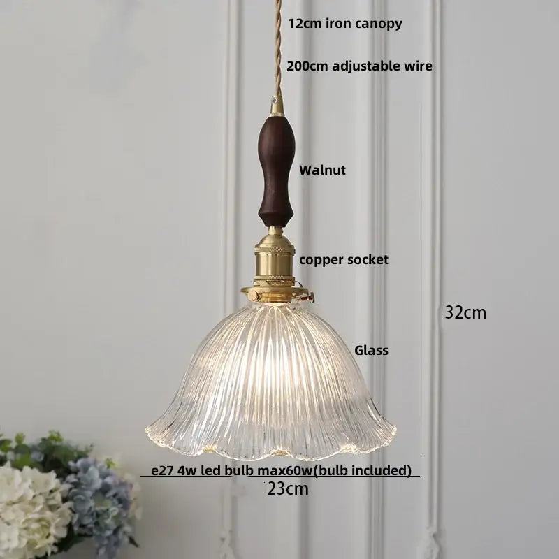 Modern brass glass led pendant light for dining room