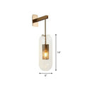Modern brass glass wall sconce bedroom wire mesh guard 110v-120v
