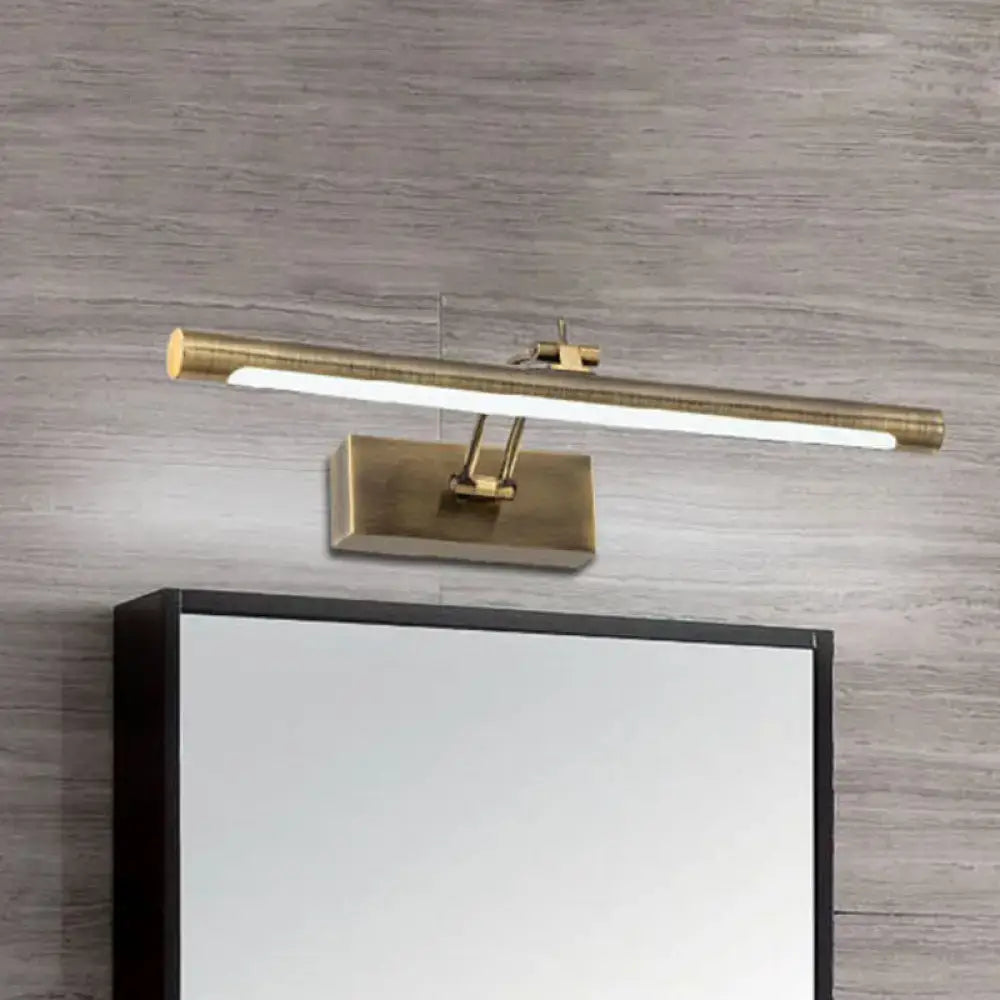 Modern brass gold finish tubular led wall lamp bathroom vanity lighting