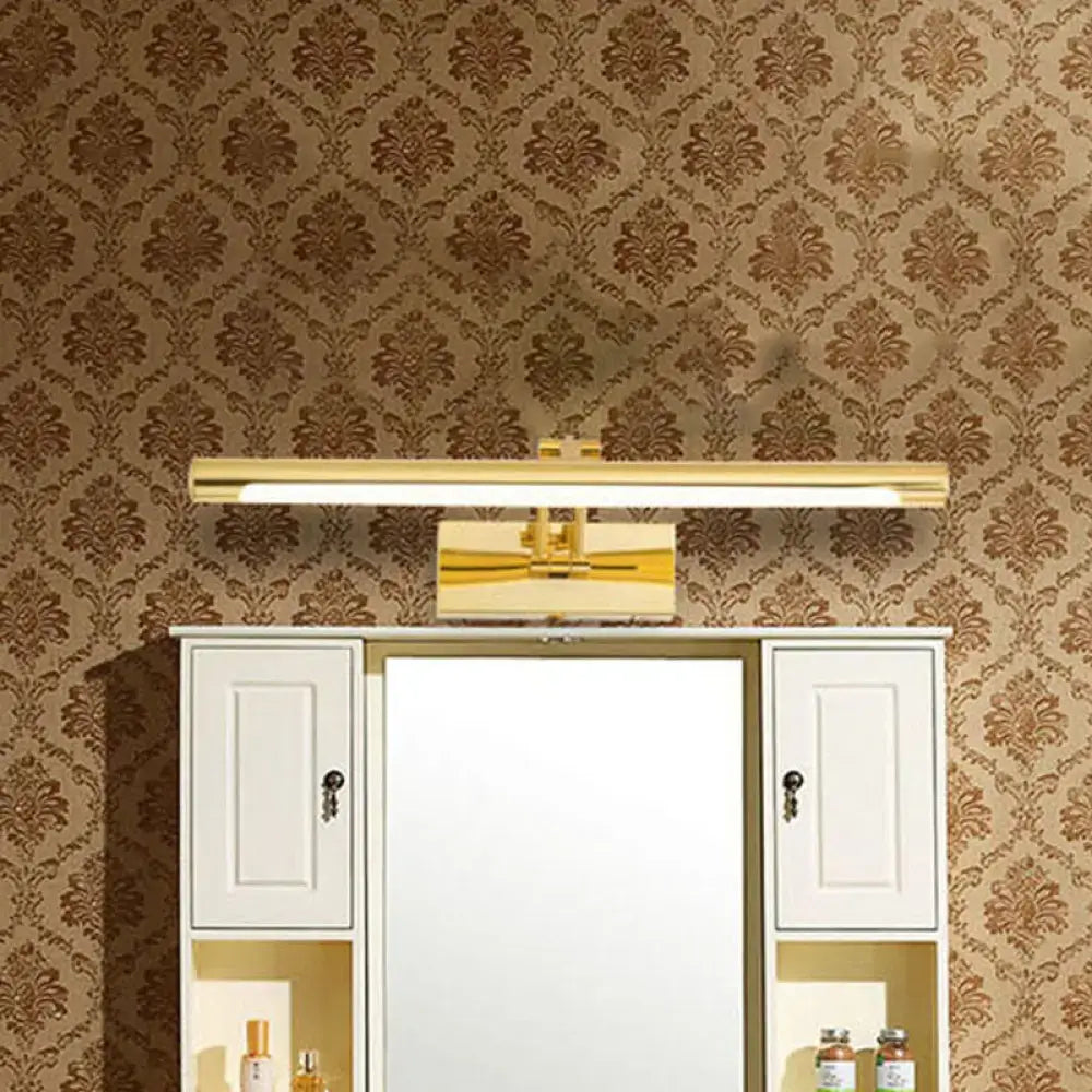 Modern brass gold finish tubular led wall lamp bathroom vanity lighting