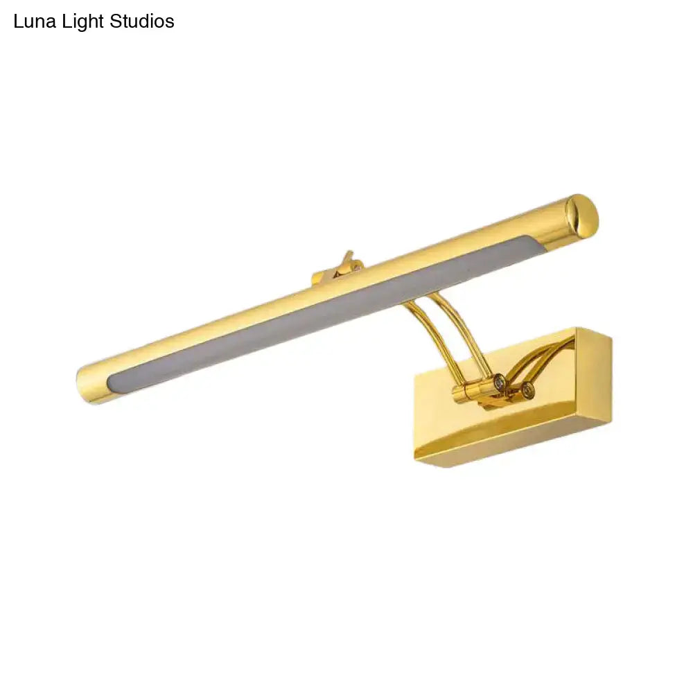 Modern brass gold finish tubular led wall lamp bathroom vanity lighting