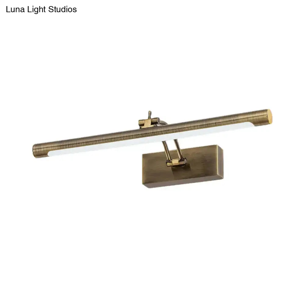 Modern brass gold finish tubular led wall lamp bathroom vanity lighting