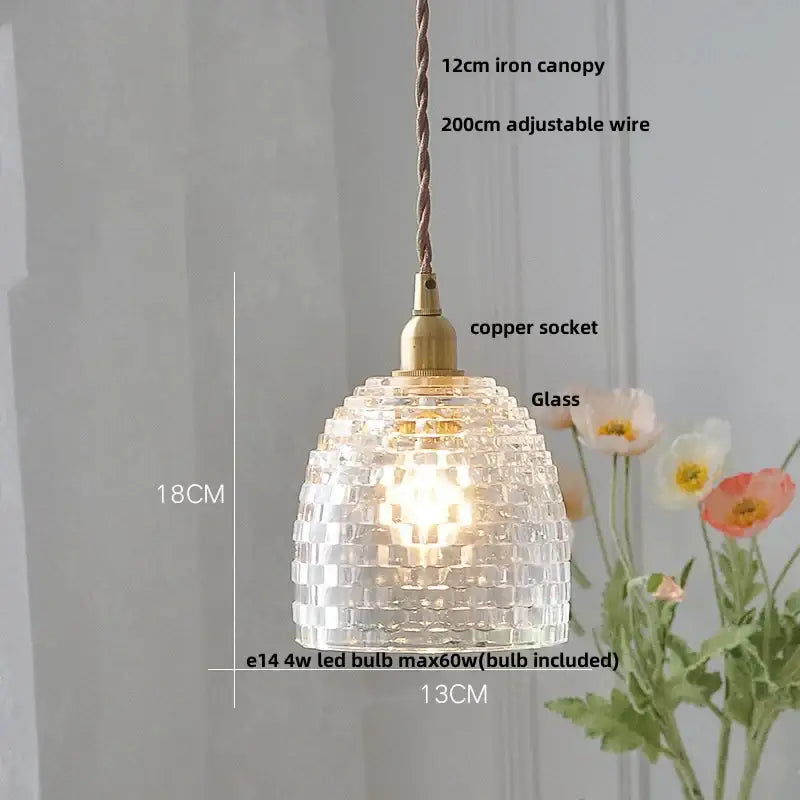 Modern brass ice cube glass pendant light for kitchen island