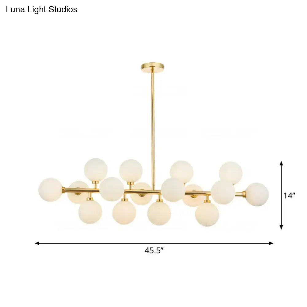 Modern brass island lighting 16 globe kitchen chandelier