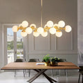 Modern brass island lighting 16 globe kitchen chandelier