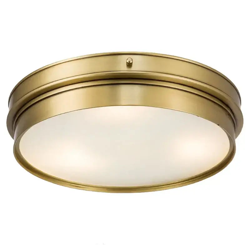 Modern brass led ceiling light for living room with frosted glass