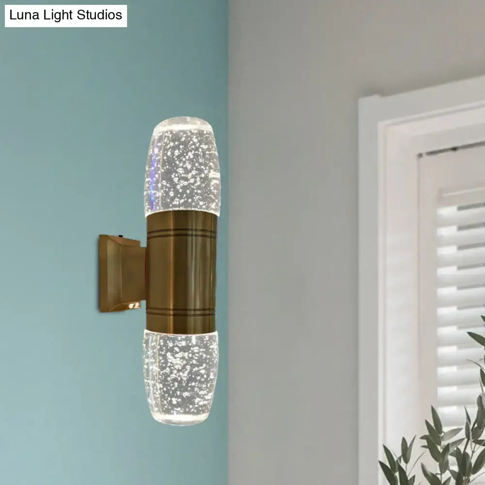 Modern brass led crystal wall sconce light for bedroom